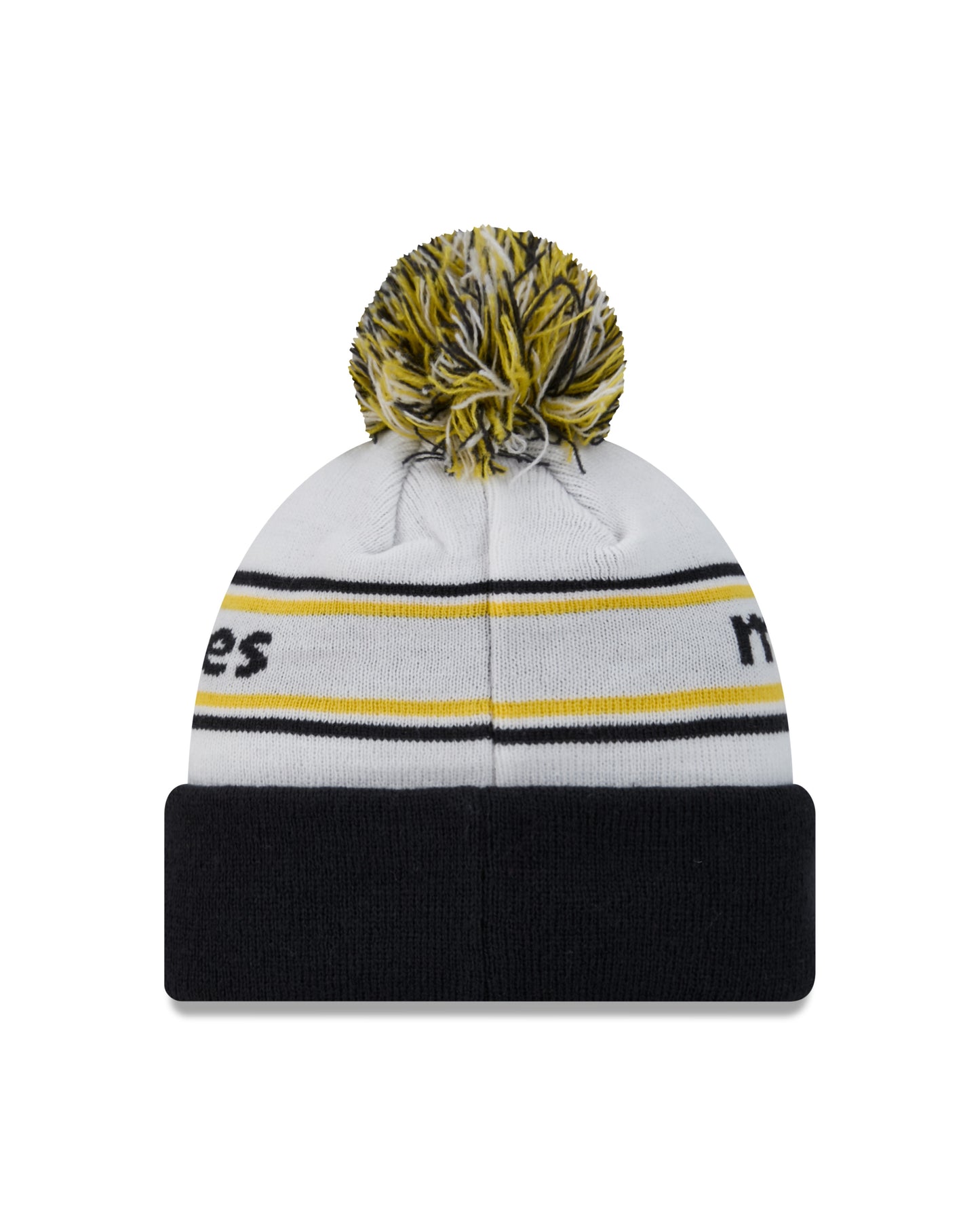 Men's Michigan Wolverines New Era White/Blue Banded Cuffed Pom Knit Hat - Pro Jersey Sports