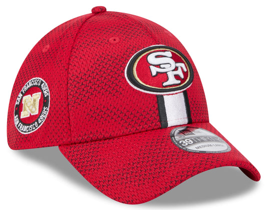 Men's San Francisco 49ers New Era 2024 Sideline Scarlet 39THIRTY Flex Hat - Pro Jersey Sports