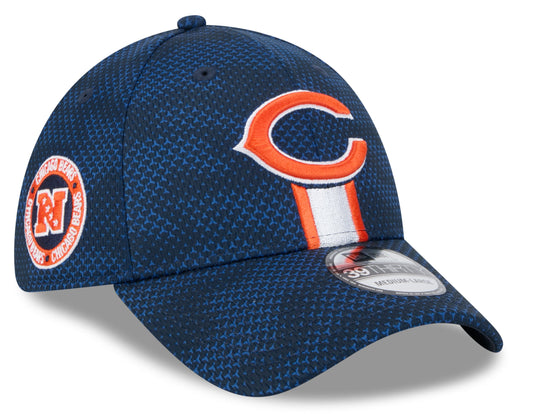 Men's Chicago Bears New Era 2024 Sideline Navy Secondary Logo 39THIRTY Flex Hat - Pro Jersey Sports