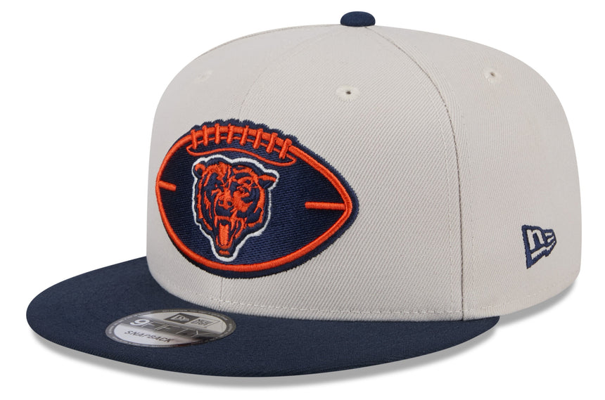 Chicago Bears New Era 2024 NFL Sideline Historic Stone/Navy Primary 9FIFTY Snapback Hat - Pro Jersey Sports
