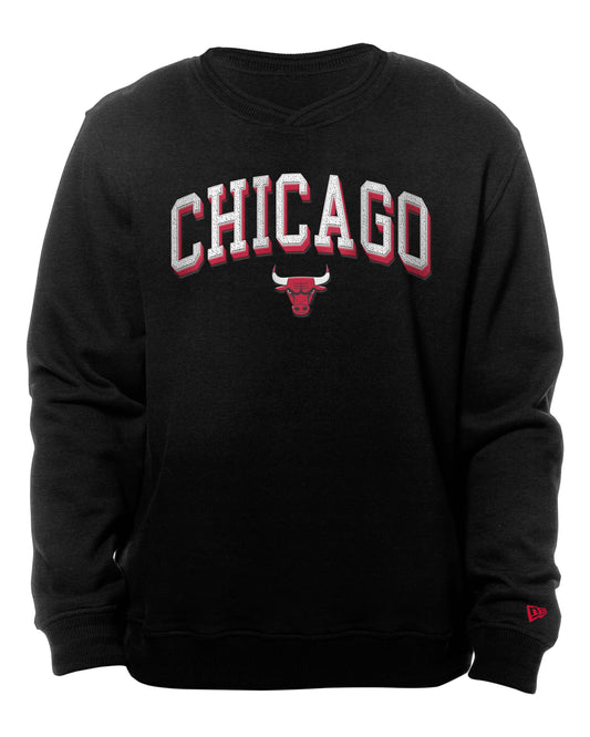 Mens Chicago Bulls New Era Black Crew Neck Sweatshirt - Pro Jersey Sports