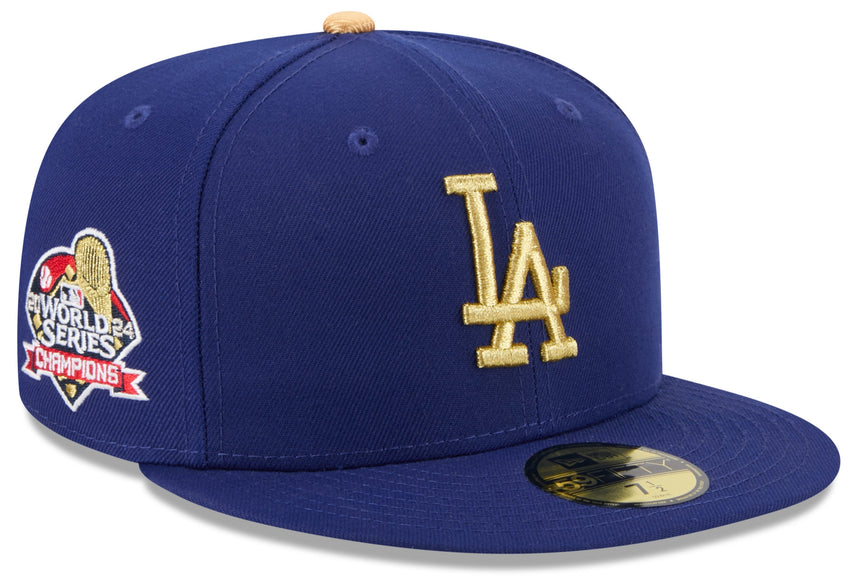 Los Angeles Dodgers New Era Royal Blue MLB Gold Champions 59FIFTY Hat - Pro Jersey Sports