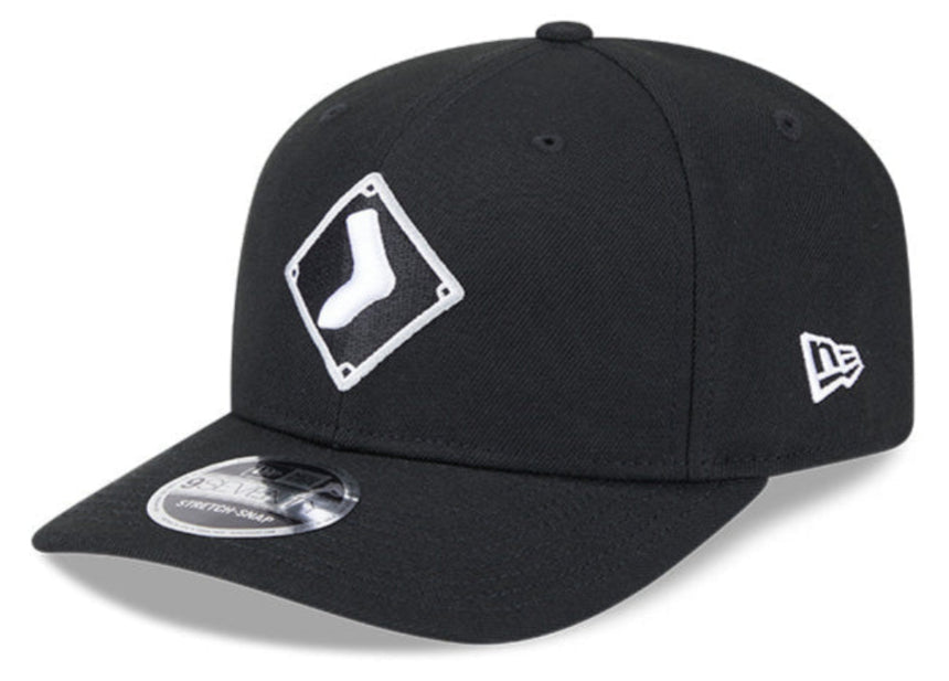 Chicago White Sox Diamond New Era Black 9SEVENTY Adjustable Hat - Pro Jersey Sports