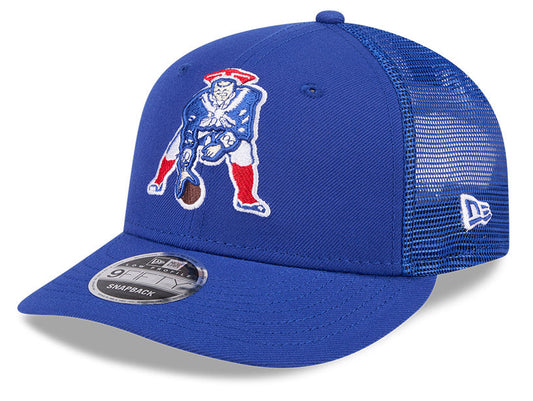 Men's New Era New England Patriots Retro Royal Low Profile Trucker 9FIFTY Hat - Pro Jersey Sports