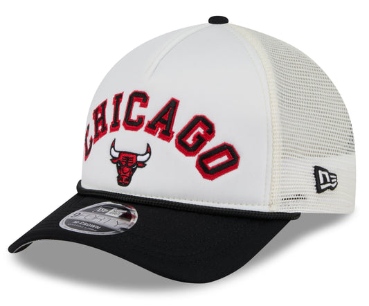 Chicago Bulls 2 Tone Chrome/Black New Era 9FORTY M-Crown Trucker Adjustable Hat - Pro Jersey Sports