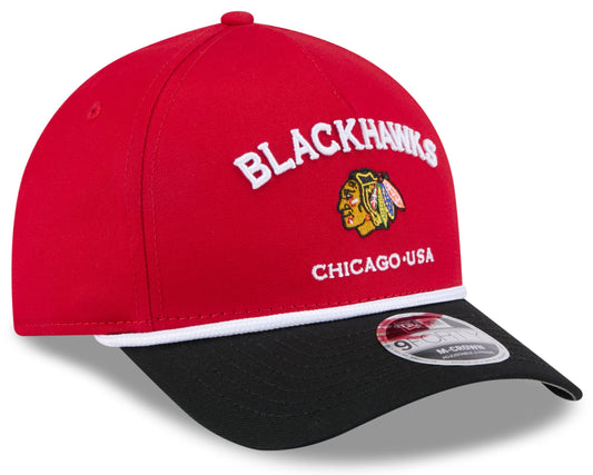 Chicago Blackhawks New Era Rope M-Crown 9FORTY Adjustable Hat - Pro Jersey Sports
