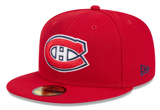 Montreal Canadiens Red Basic New Era 59FIFTY Fitted Hat - Pro Jersey Sports
