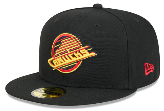 Vancouver Canucks Black Skate Basic New Era 59FIFTY Fitted Hat - Pro Jersey Sports