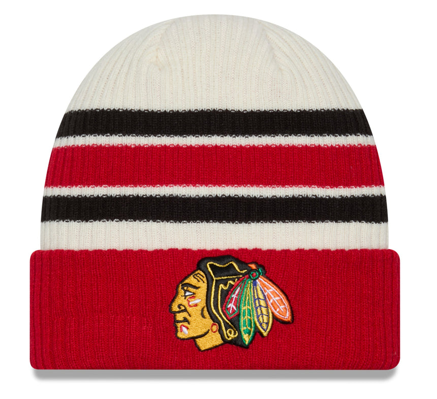 Chicago Blackhawks New Era Logo Red Vintage Cuffed Knit - Pro Jersey Sports