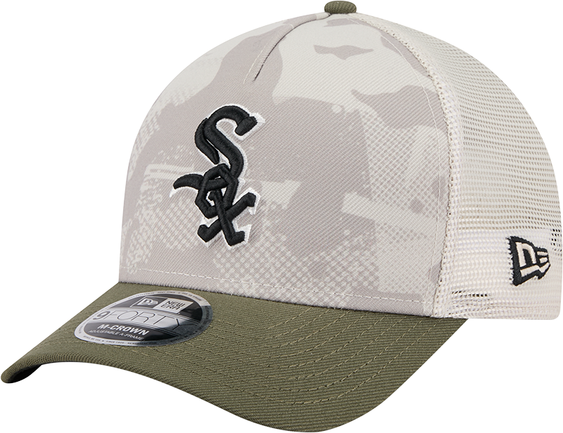 Chicago White Sox 2025 Armed Forces Day Camo New Era 9FORTY M-Crown Trucker Adjustable Hat - Pro Jersey Sports