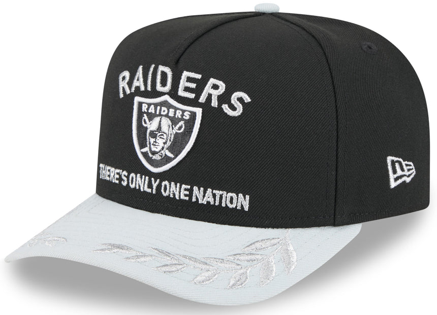 Men's Las Vegas Raiders New Era 2025 NFL Draft Black A-Frame 9FIFTY Snapback Adjustable Hat - Pro Jersey Sports