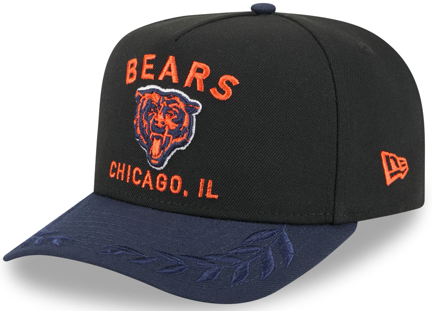 Men's Chicago Bears New Era 2025 NFL Draft Black A-Frame 9FIFTY Snapback Adjustable Hat - Pro Jersey Sports