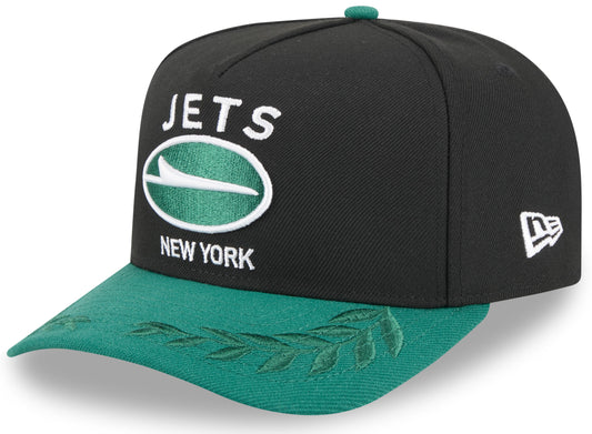 Men's New York Jets New Era 2025 NFL Draft Black A-Frame 9FIFTY Snapback Adjustable Hat - Pro Jersey Sports
