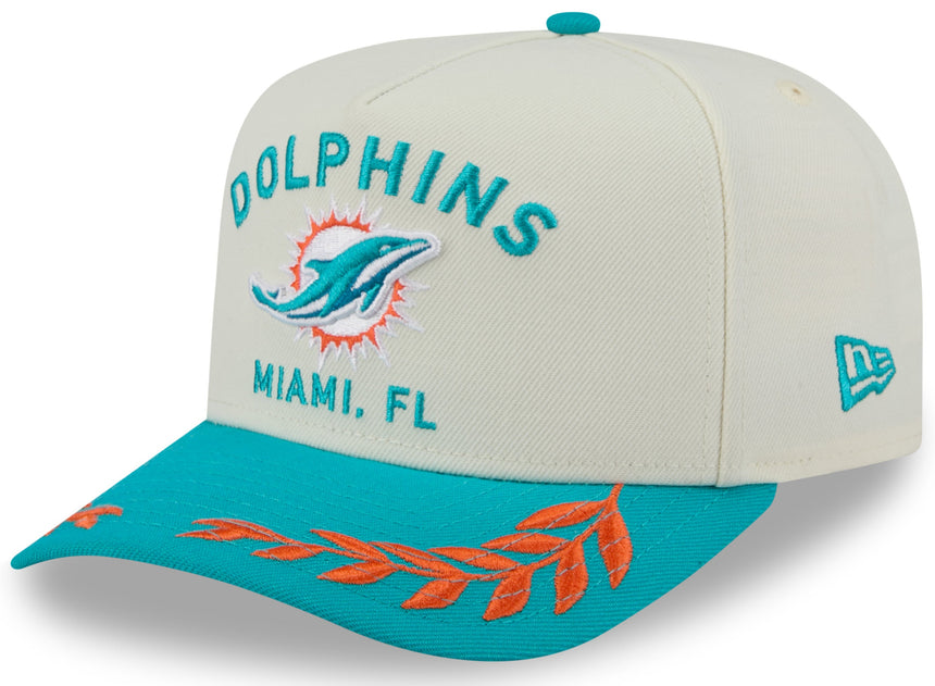 Men's Miami Dolphins New Era 2025 NFL Draft Chrome A-Frame 9FIFTY Snapback Adjustable Hat - Pro Jersey Sports
