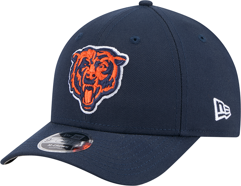 Men's Chicago Bears New Era Primary Logo Navy M-Crown 9FORTY Snapback Adjustable Hat - Pro Jersey Sports