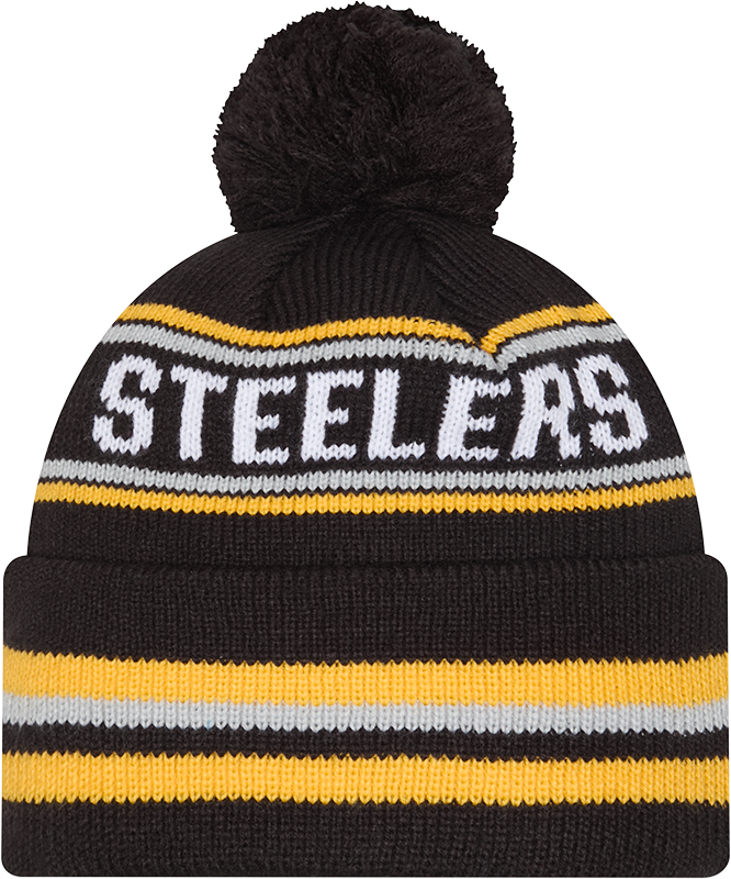 Pittsburgh Steelers Black New Era Knit Classic Cuffed Pom Knit - Pro Jersey Sports