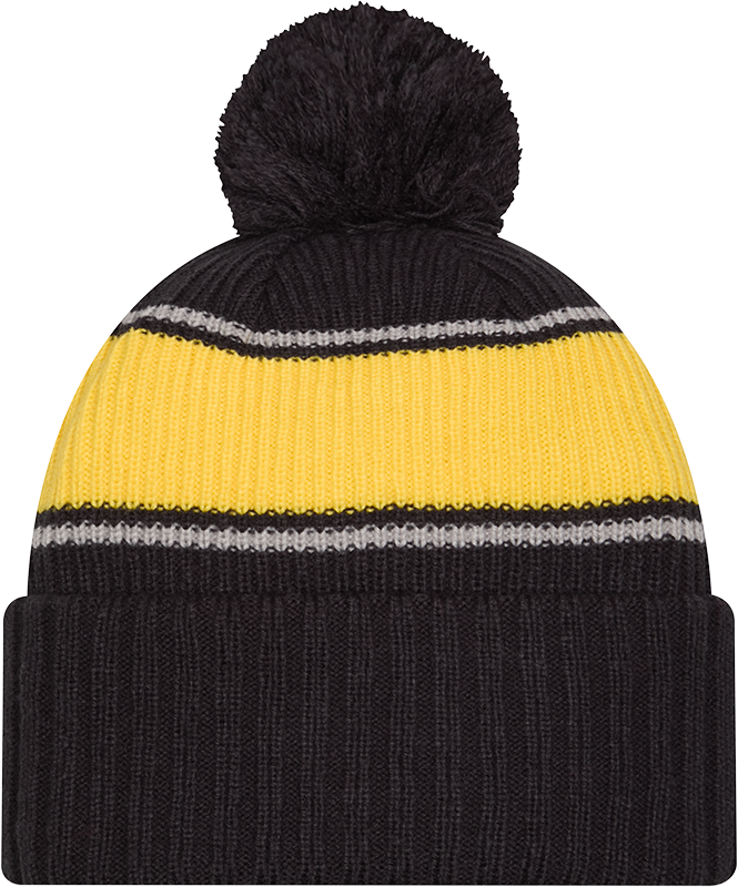Michigan Wolverines New Era Bold Knit Cuffed Knit Hat with Pom - Navy - Pro Jersey Sports