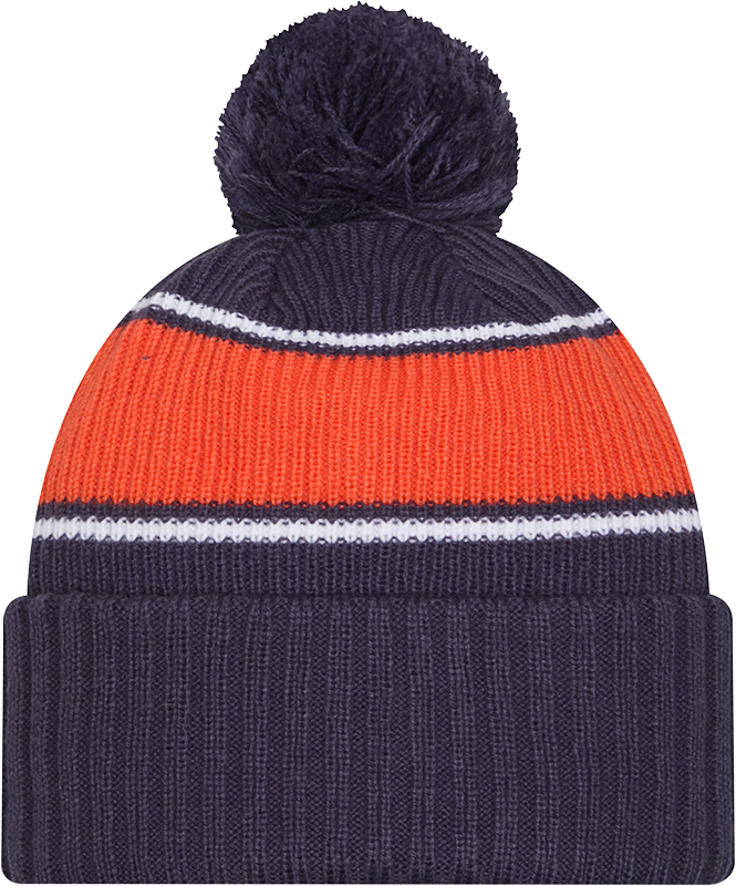 Illinois Fighting Illini New Era Bold Knit Cuffed Knit Hat with Pom - Navy - Pro Jersey Sports