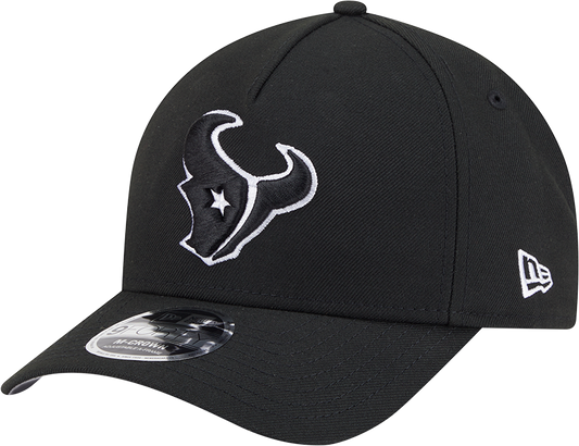 Houston Texans New Era Black & White Primary 9FORTY A-Frame M-Crown Adjustable Hat - Pro Jersey Sports