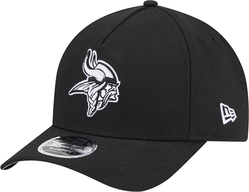 Minnesota Vikings New Era Black & White Primary 9FORTY A-Frame M-Crown Adjustable Hat - Pro Jersey Sports