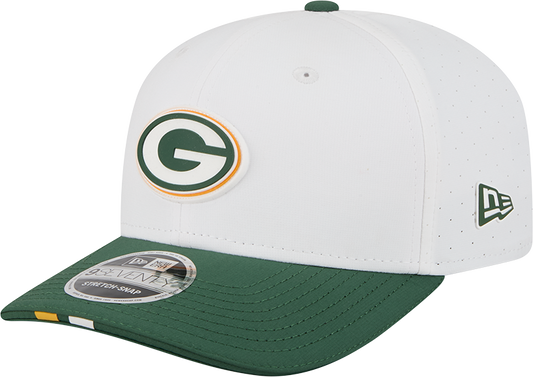 Men's Green Bay Packers New Era White/Green 2025 NFL Training Camp 9SEVENTY Adjustable Hat - Pro Jersey Sports
