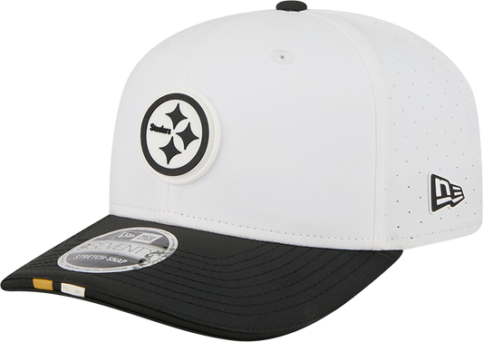 Men's Pittsburgh Steelers New Era White/Black 2025 NFL Training Camp 9SEVENTY Adjustable Hat - Pro Jersey Sports