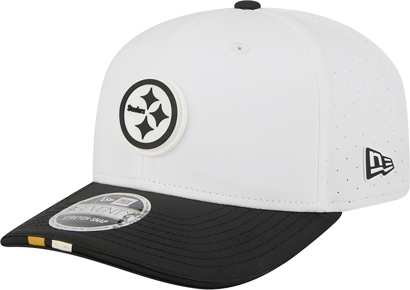 Men's Pittsburgh Steelers New Era White/Black 2025 NFL Training Camp 9SEVENTY Adjustable Hat - Pro Jersey Sports