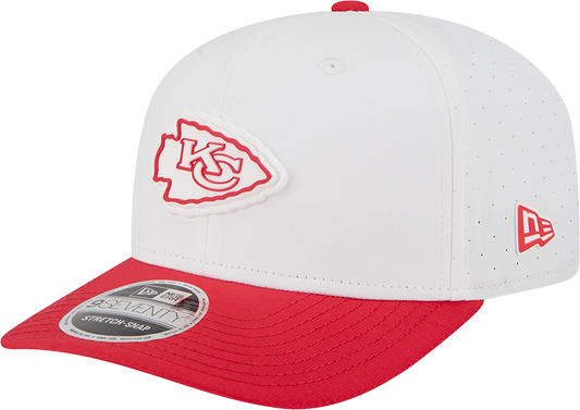 Men's Kansas City Chiefs New Era White/Red 2025 NFL Training Camp 9SEVENTY Adjustable Hat - Pro Jersey Sports
