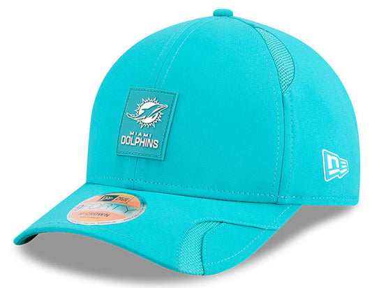 Men's Miami Dolphins New Era Aqua 2025 NFL Primary Logo Sideline Heat 9FORTY M-Crown Adjustable Hat - Pro Jersey Sports