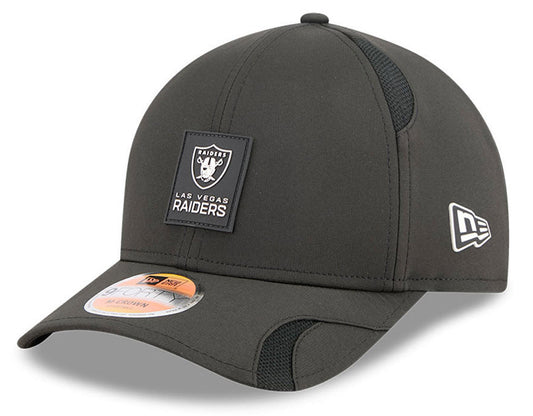 Men's Las Vegas Raiders New Era Black 2025 NFL Primary Logo Sideline Heat 9FORTY M-Crown Adjustable Hat - Pro Jersey Sports