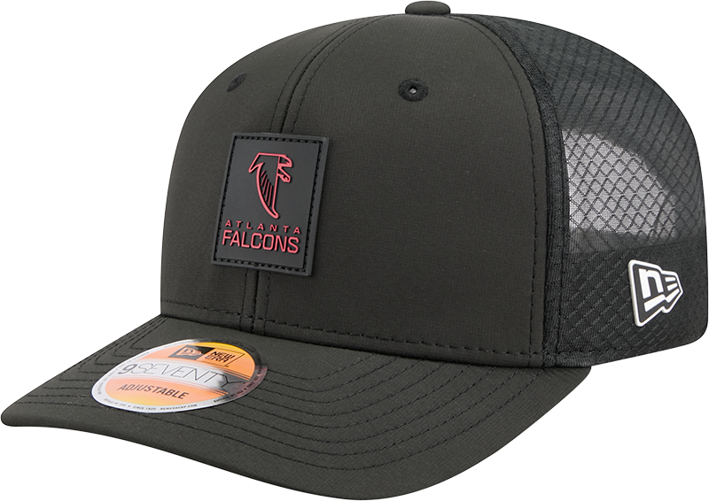 Men's Atlanta Falcons New Era Black 2025 Sideline 9SEVENTY Trucker Adjustable Hat - Pro Jersey Sports