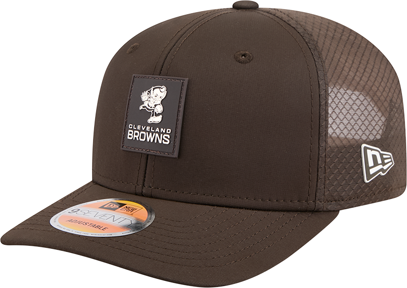 Men's Cleveland Browns New Era Brown 2025 Sideline Brownie 9SEVENTY Trucker Adjustable Hat - Pro Jersey Sports