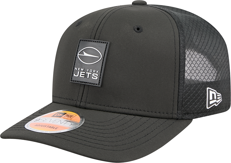 Men's New York Jets New Era Black 2025 Sideline 9SEVENTY Trucker Adjustable Hat - Pro Jersey Sports
