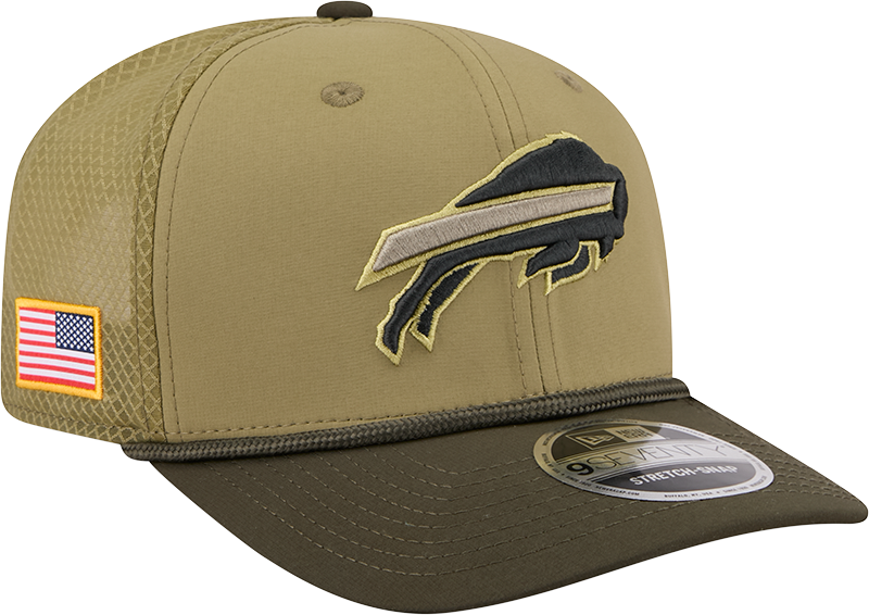 Men's Buffalo Bills New Era Green 2025 Salute To Service Sideline 9SEVENTY Trucker Adjustable Hat - Pro Jersey Sports