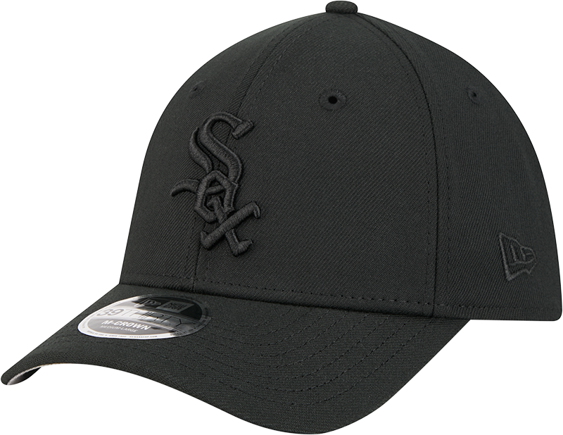 Chicago White Sox New Era M-Crown 39Thirty Tonal Black Flex Fit Hat - Pro Jersey Sports
