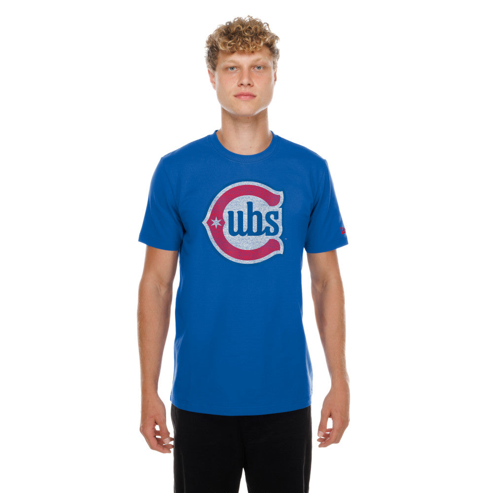 Men's Chicago Cubs New Era Distressed Alt 2 Logo Royal Blue Tee - Pro Jersey Sports