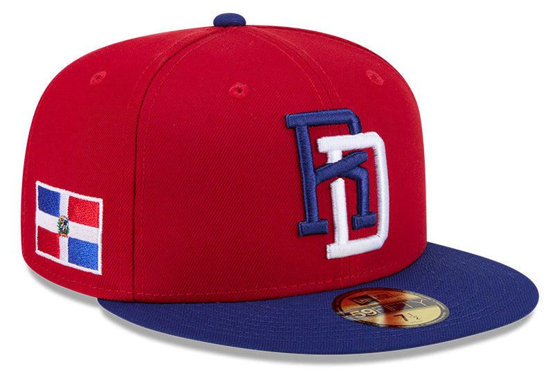 Dominican Republic Baseball New Era 2026 World Baseball Classic 59FIFTY Fitted Hat - Red/Royal - Pro Jersey Sports