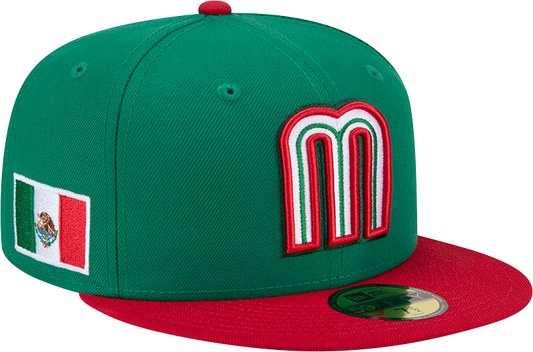 Mexico Baseball New Era 2026 World Baseball Classic 59FIFTY Fitted Hat - Green/Red - Pro Jersey Sports