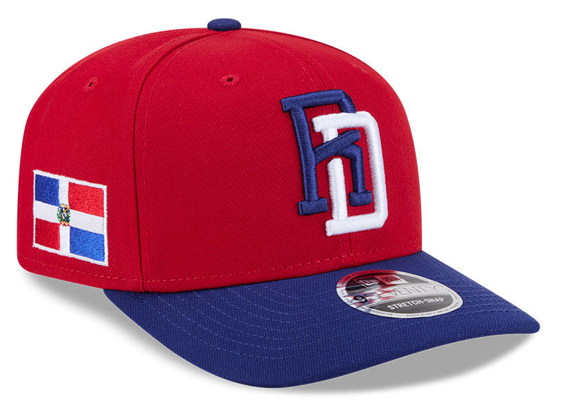 New Era Dominican Republic 2026 World Baseball Classic 9SEVENTY Stretch Snap Adjustable Hat - Red/Royal - Pro Jersey Sports