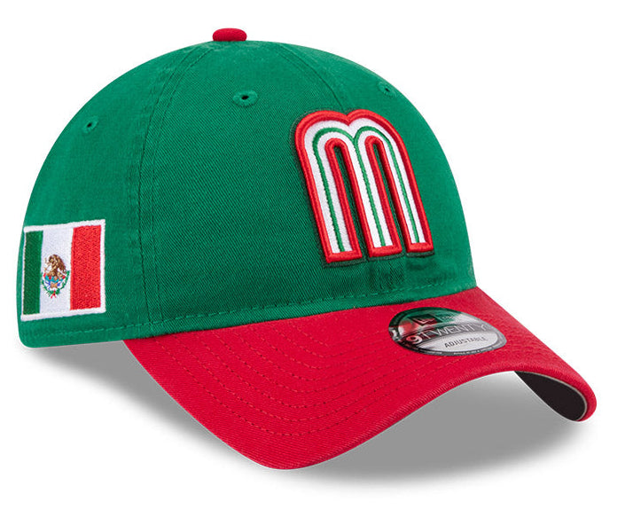 New Era Mexico 2026 World Baseball Classic 9Twenty Slouch Adjustable Hat - Green/Red - Pro Jersey Sports