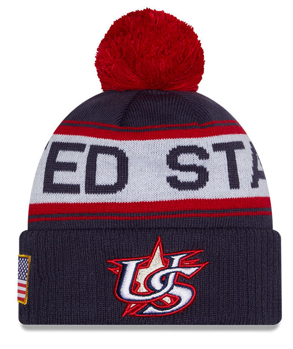 New Era Team USA 2026 World Baseball Classic Winter Knit Hat - Navy - Pro Jersey Sports
