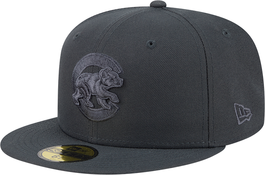 Chicago Cubs Storm Gray Walking Bear Logo 59FIFTY Fitted Cap By New Era