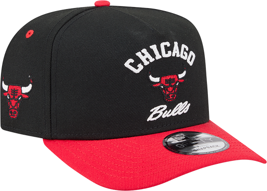 Chicago Bulls New Era Arched Black A-Frame 9FIFTY Snapback Hat