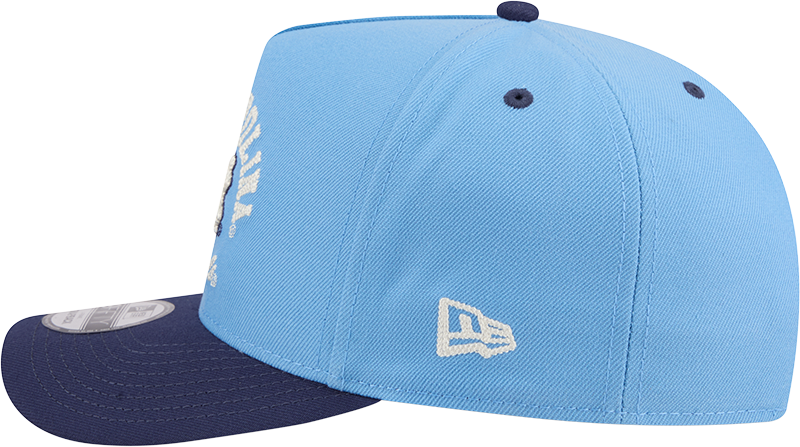 North Carolina Tar Heels New Era Blue A-Frame 9FIFTY Snapback Hat-Foot Logo - Pro Jersey Sports