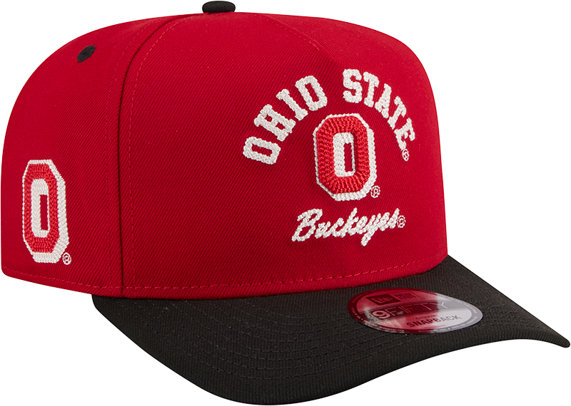 Ohio State Buckeyes New Era Arched Red A-Frame 9FIFTY Snapback Hat - Pro Jersey Sports