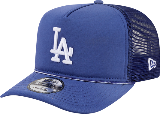Los Angeles Dodgers New Era Blue Worn A-Frame 9FIFTY Trucker Snapback Hat
