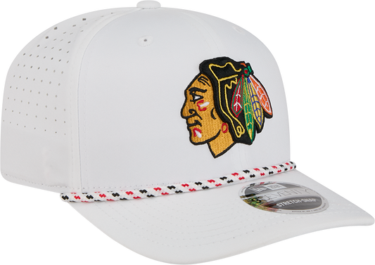Chicago Blackhawks New Era White Rope 9SEVENTY Stretch-Snap Adjustable Hat - Pro Jersey Sports