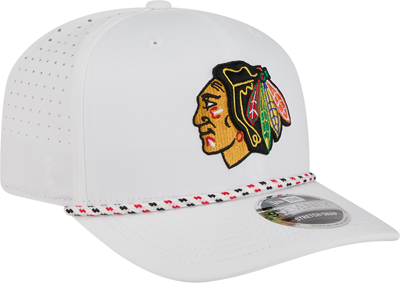 Chicago Blackhawks New Era White Rope 9SEVENTY Stretch-Snap Adjustable Hat - Pro Jersey Sports