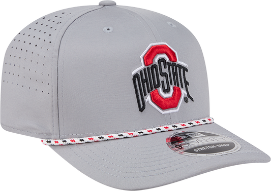 Ohio State Buckeyes New Era Grey Rope 9SEVENTY Stretch-Snap Adjustable Hat - Pro Jersey Sports