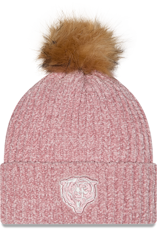 Women's Chicago Bears New Era Pink Sport Pom Cuffed Knit Hat
